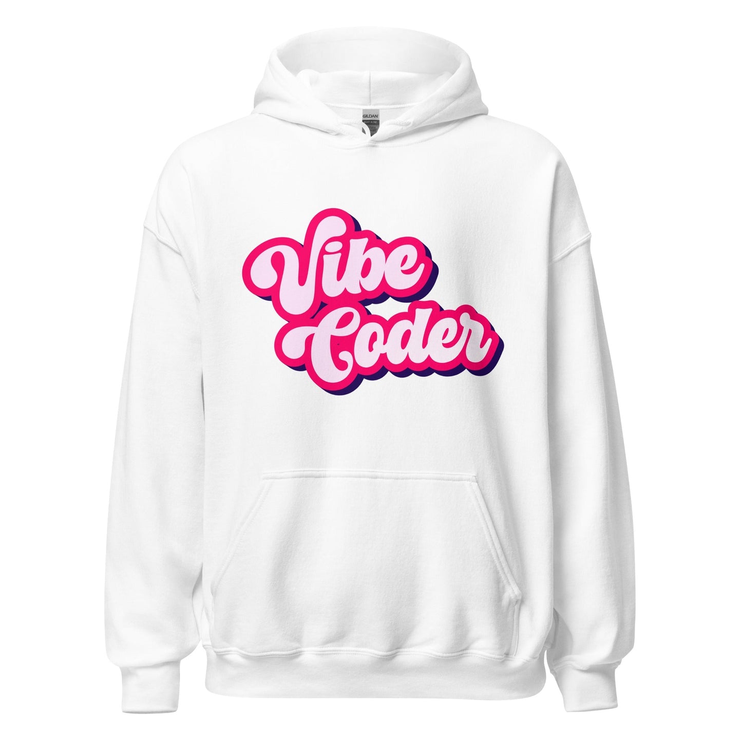 Product mockup photo of the Vibe Coder Hoodie (unisex) White / M.