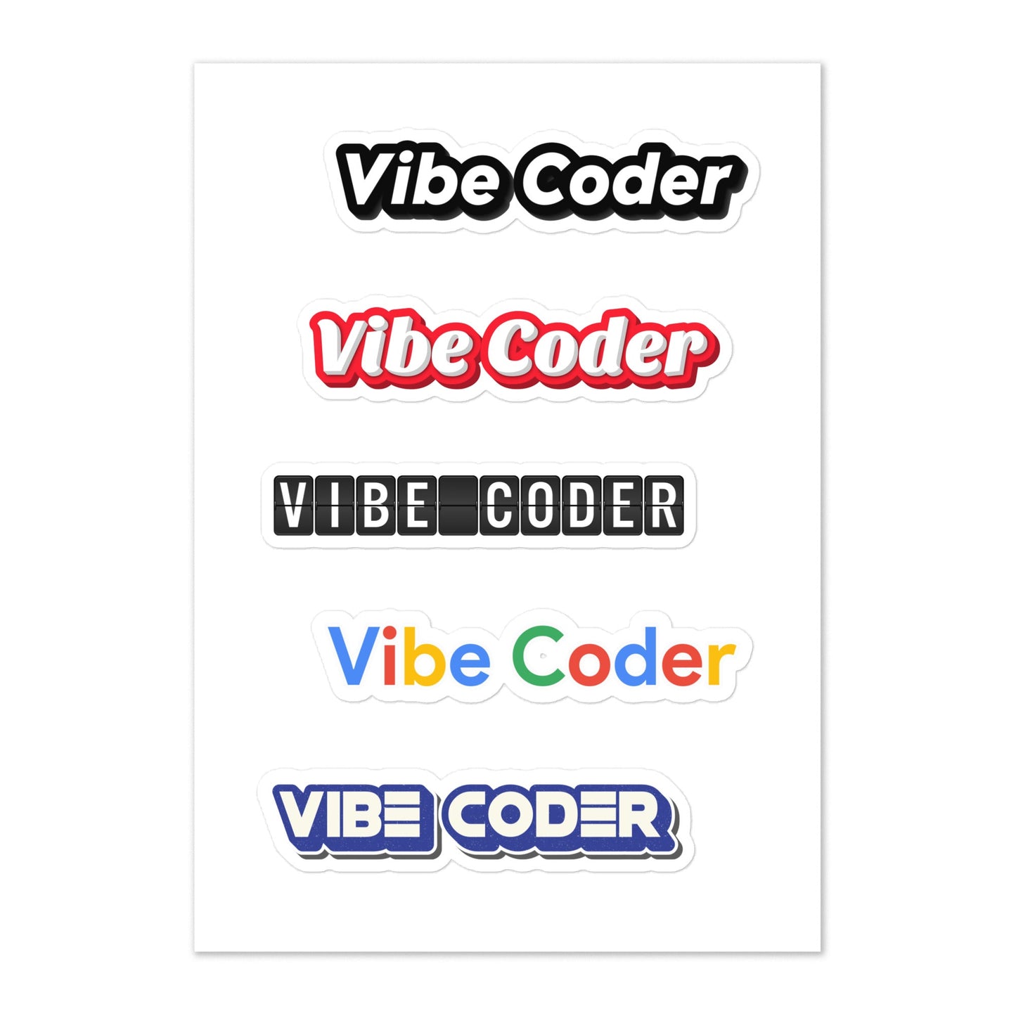 Image of the Vibe Coder Mix Sticker Sheet.