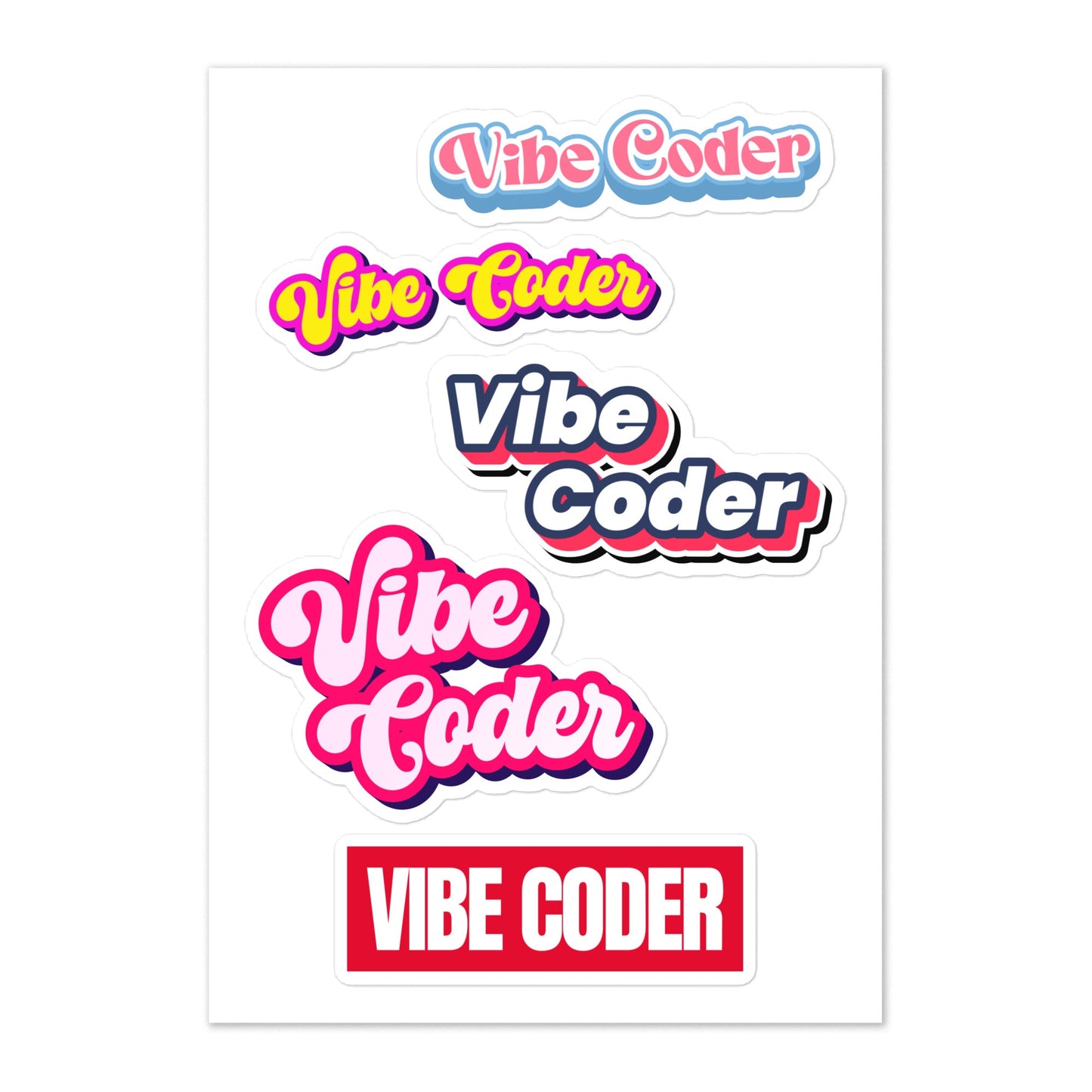 Image of the Vibe Coder Mix Sticker Sheet.