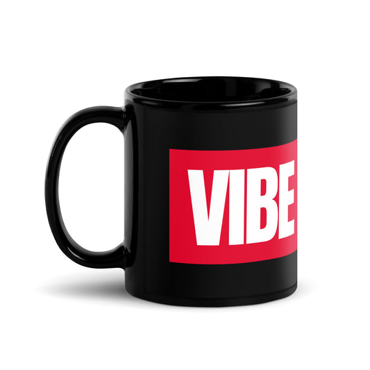 Image of the VIBE CODER Sign Black Glossy Mug.