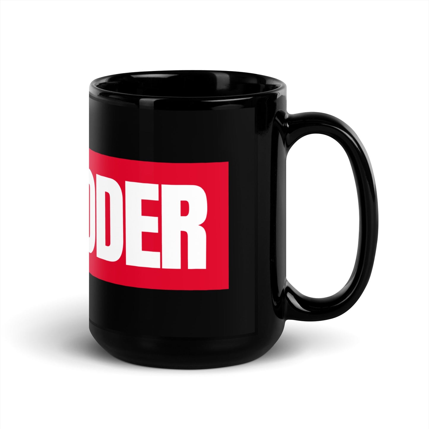 Image of the VIBE CODER Sign Black Glossy Mug.