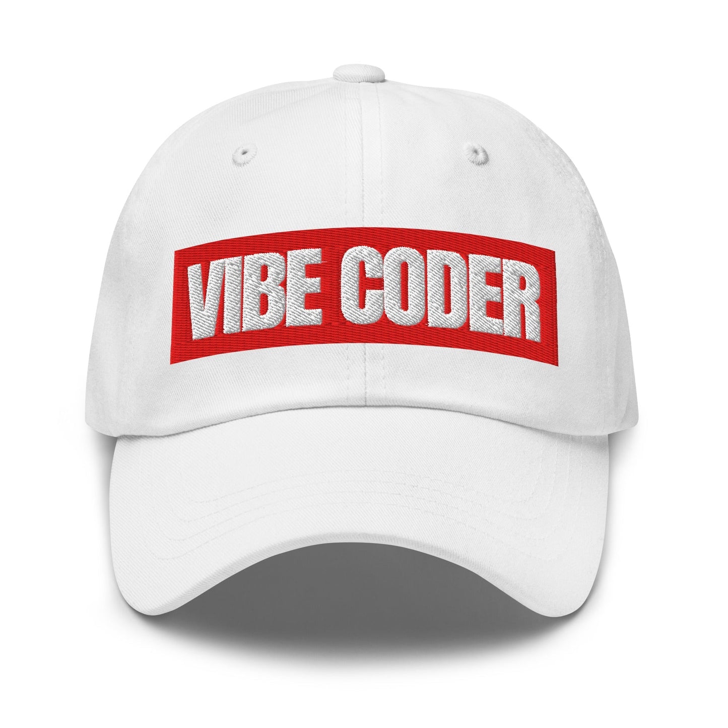 Image of the VIBE CODER Sign Cap White.