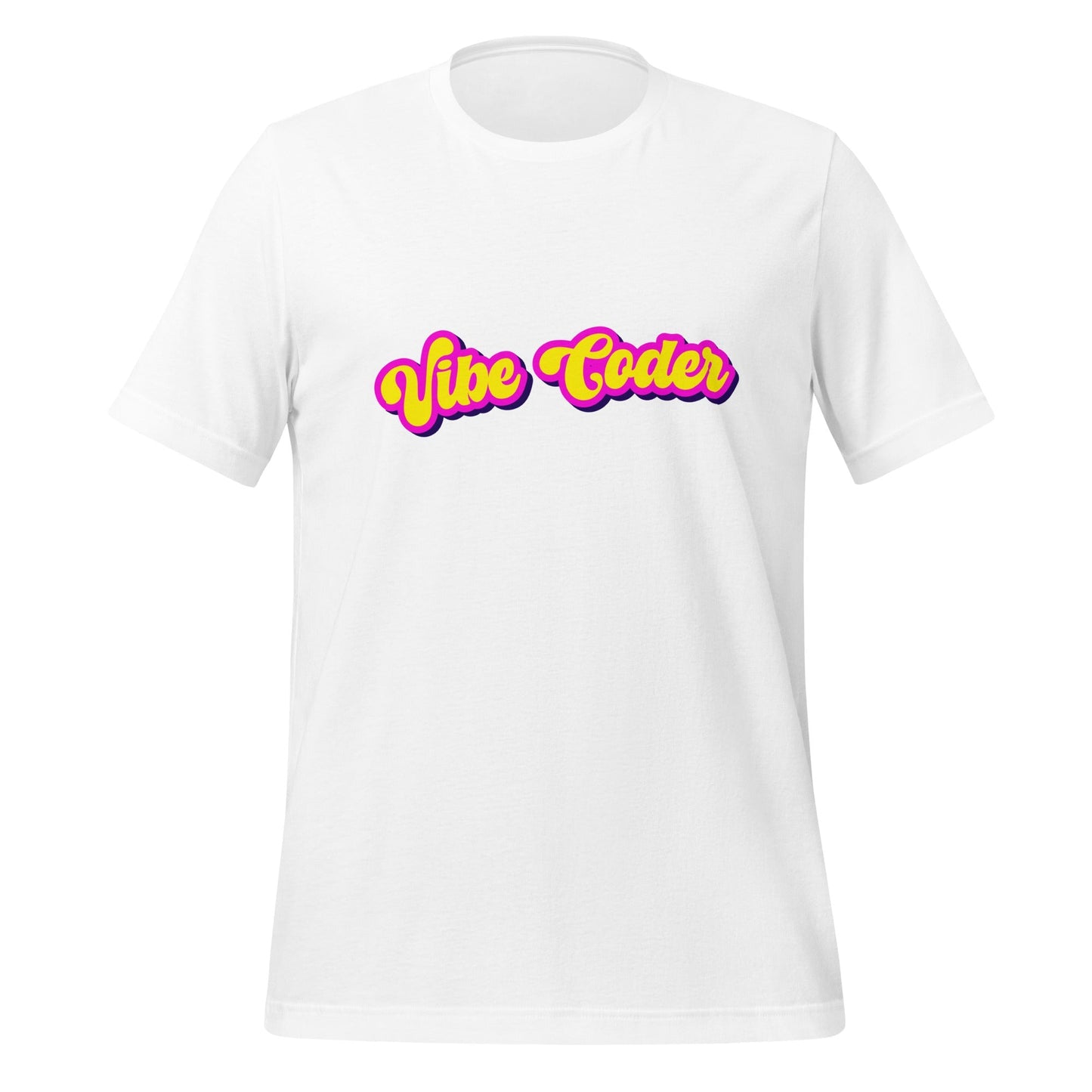 Product mockup photo of the Vibe Coder T Shirt (unisex) White / M.