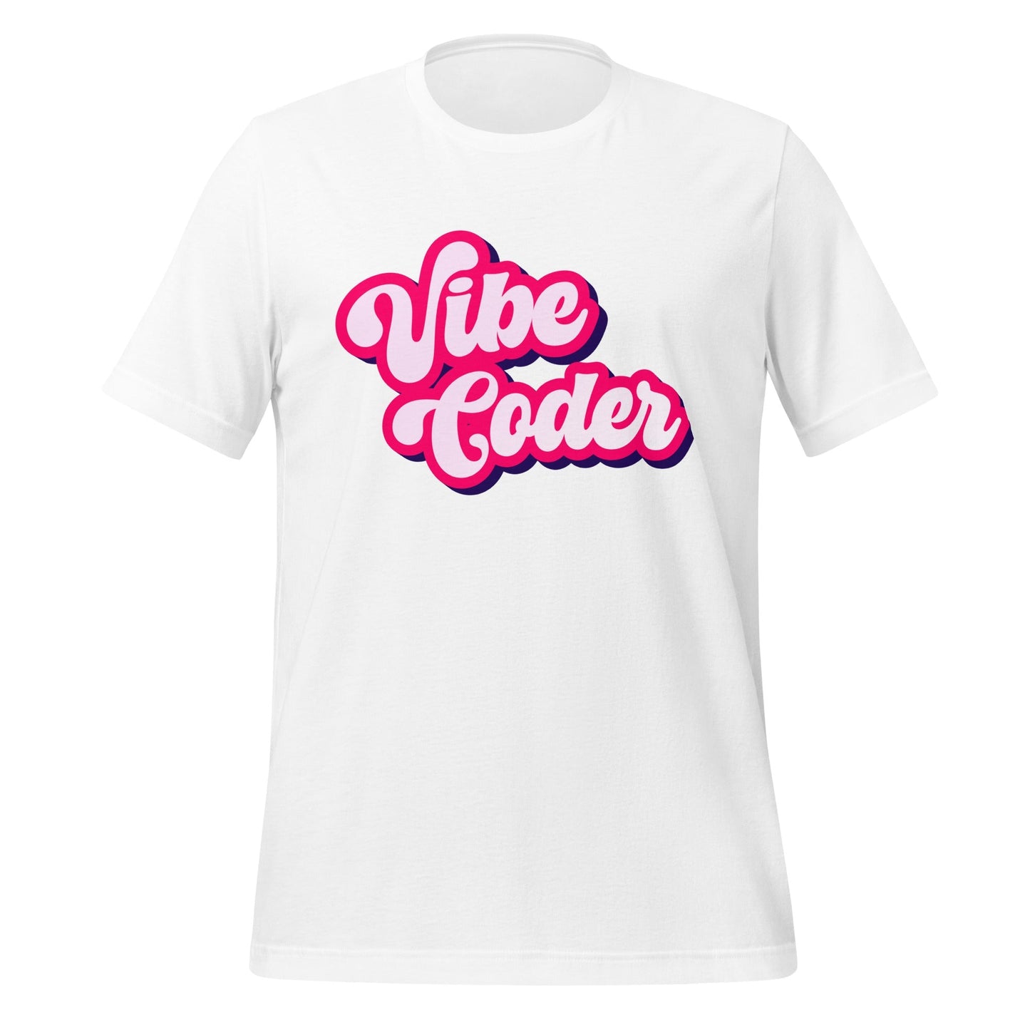 Product mockup photo of the Vibe Coder T Shirt (unisex) White / M.