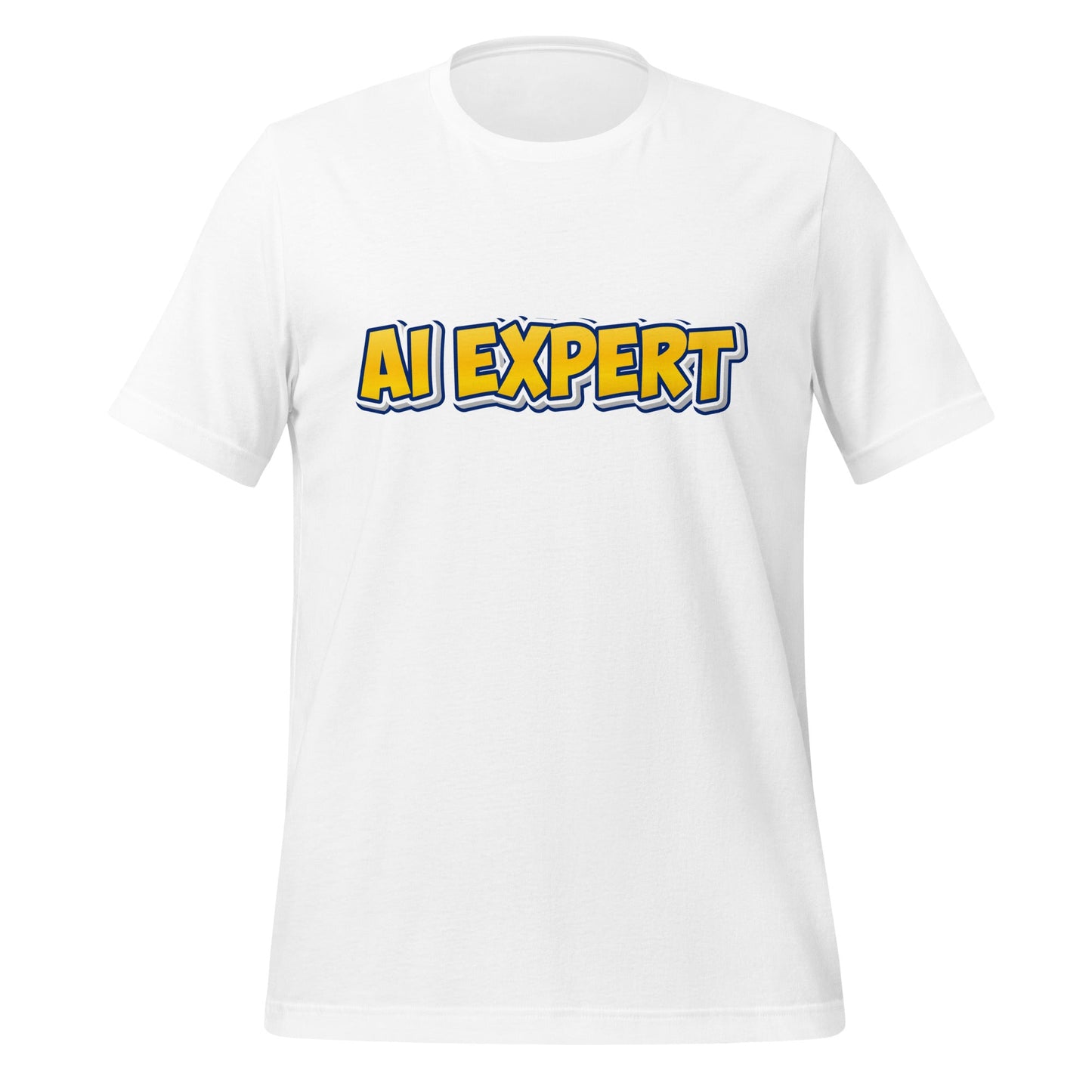 Image of the Yellow Comic AI EXPERT T-Shirt (unisex) White / M.