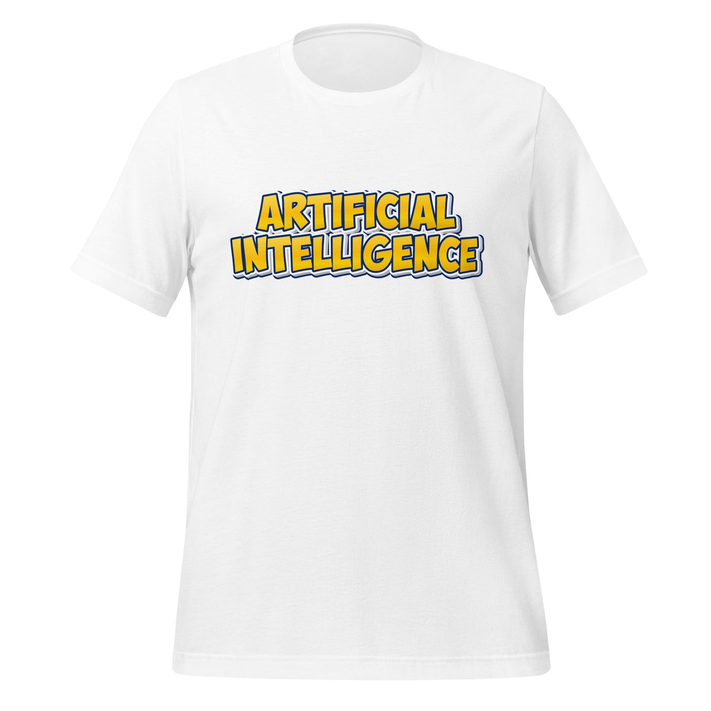 Image of the Yellow Comic Artificial Intelligence T-Shirt (unisex) White / M.