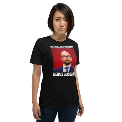 Image of the 2024 Nobel Prize in Chemistry Demis Hassabis T-Shirt (unisex).