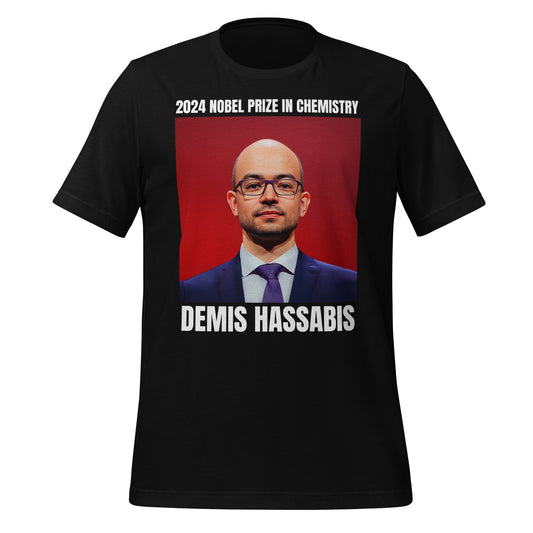 Image of the 2024 Nobel Prize in Chemistry Demis Hassabis T-Shirt (unisex) Black / M.
