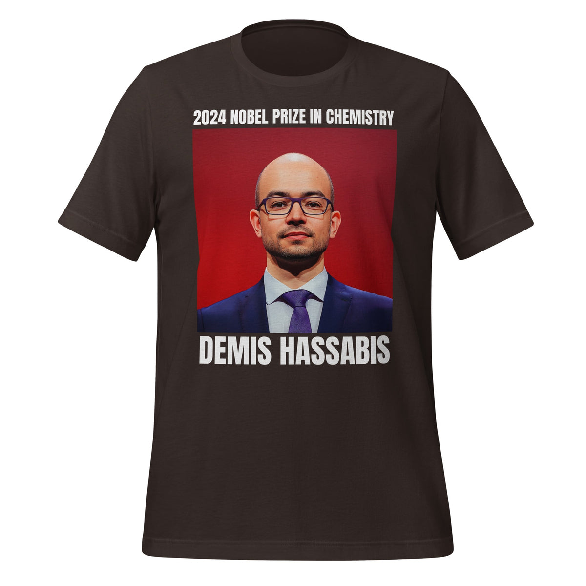 Image of the 2024 Nobel Prize in Chemistry Demis Hassabis T-Shirt (unisex) Brown / M.
