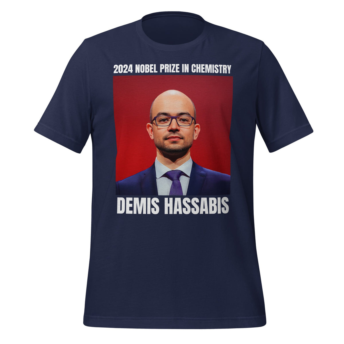 Image of the 2024 Nobel Prize in Chemistry Demis Hassabis T-Shirt (unisex) Navy / M.