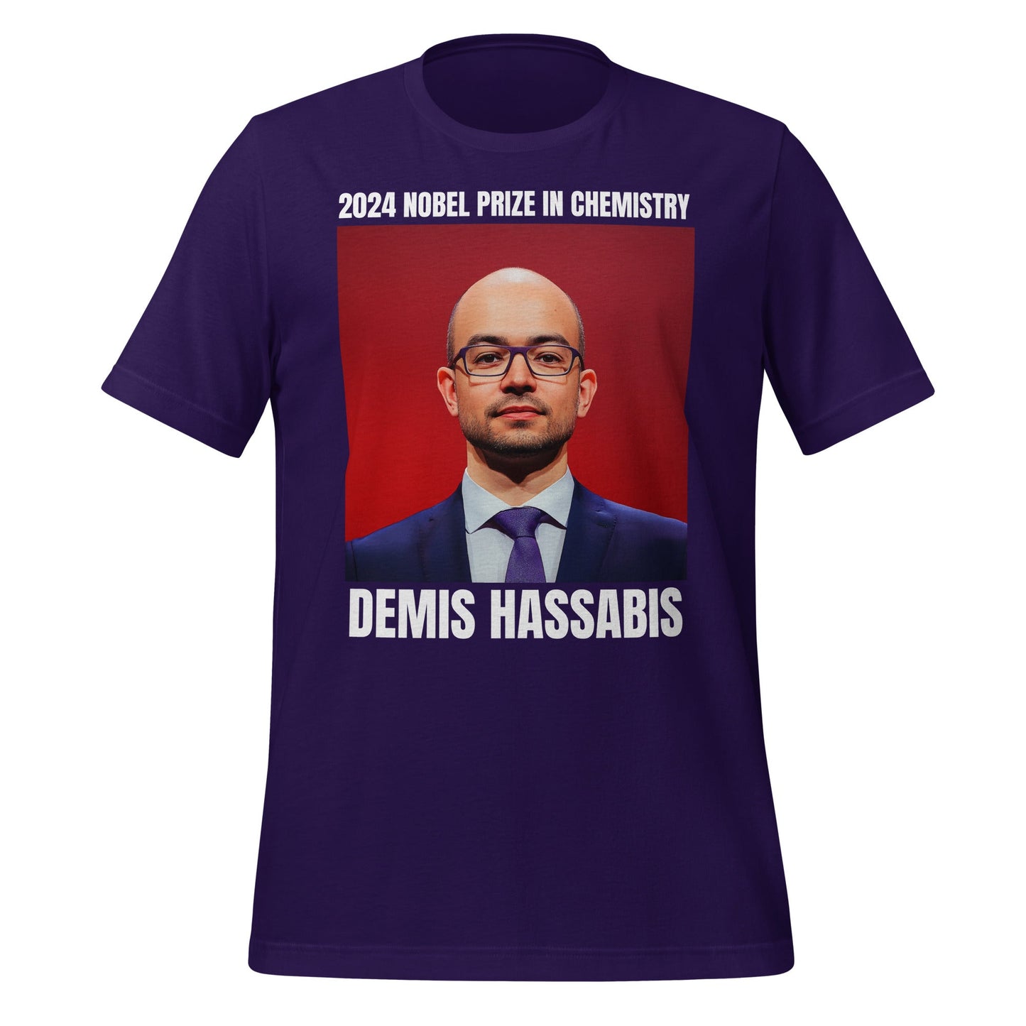 Image of the 2024 Nobel Prize in Chemistry Demis Hassabis T-Shirt (unisex) Team Purple / XS.
