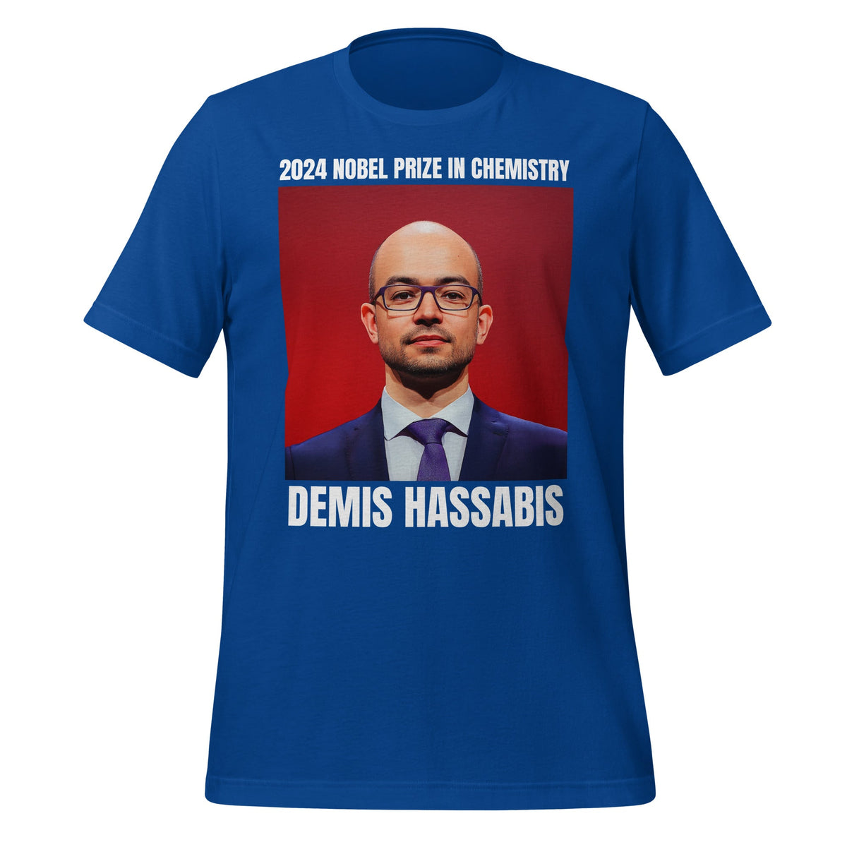 Image of the 2024 Nobel Prize in Chemistry Demis Hassabis T-Shirt (unisex) True Royal / S.
