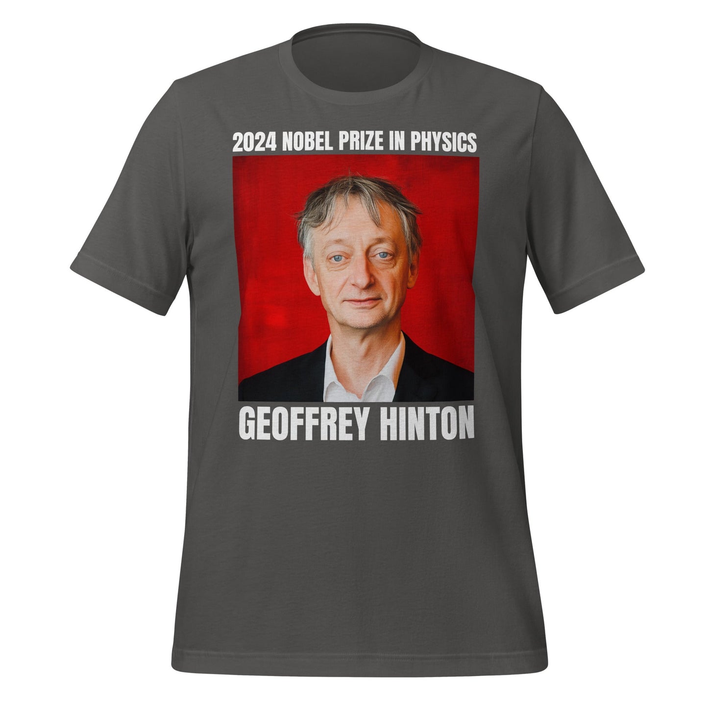 Image of the 2024 Nobel Prize in Physics Geoffrey Hinton T-Shirt (unisex) Asphalt / M.