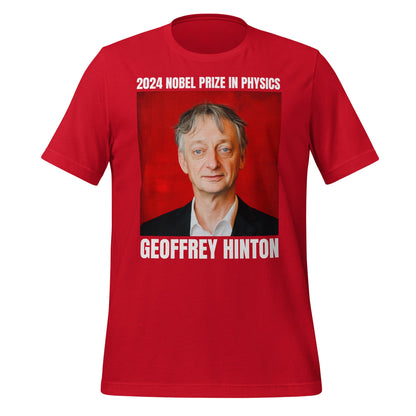 Image of the 2024 Nobel Prize in Physics Geoffrey Hinton T-Shirt (unisex) Red / M.
