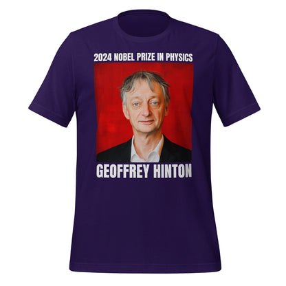 Image of the 2024 Nobel Prize in Physics Geoffrey Hinton T-Shirt (unisex) Team Purple / XS.