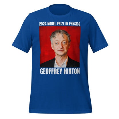 Image of the 2024 Nobel Prize in Physics Geoffrey Hinton T-Shirt (unisex) True Royal / S.