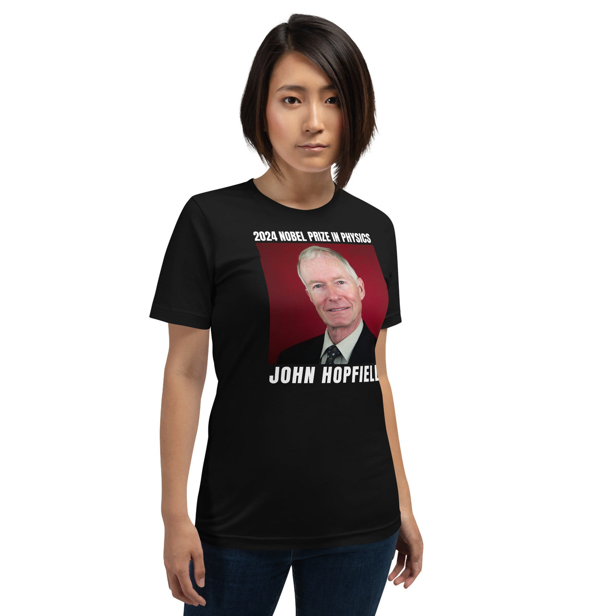 Image of the 2024 Nobel Prize in Physics John Hopfield T-Shirt (unisex).