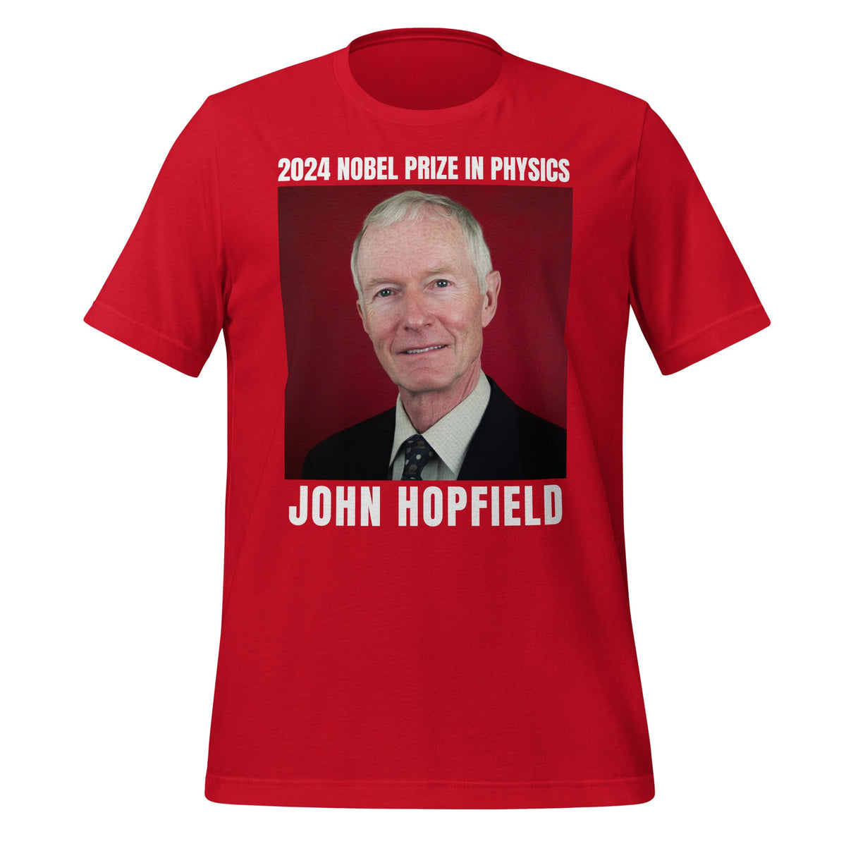 Image of the 2024 Nobel Prize in Physics John Hopfield T-Shirt (unisex) Red / M.