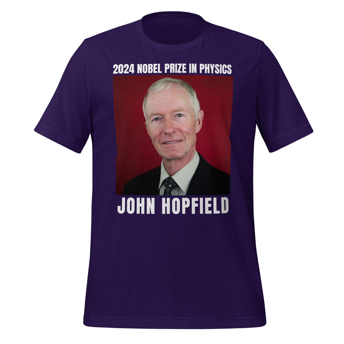 Image of the 2024 Nobel Prize in Physics John Hopfield T-Shirt (unisex) Team Purple / XS.