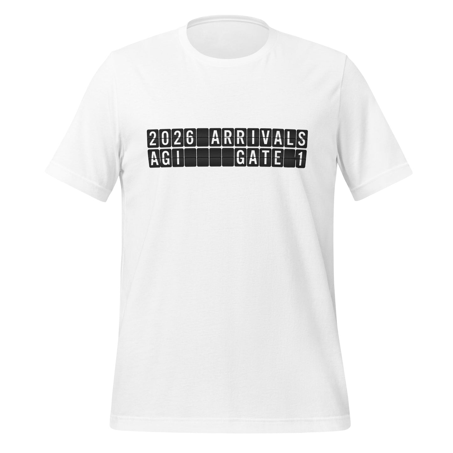 Image of the 2026 AGI Arrival T-Shirt (unisex) White / XS.