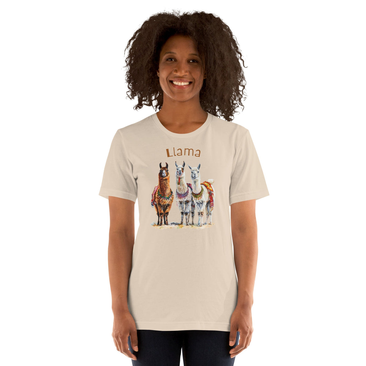 Image of the 3 Llama Llamas T-Shirt (unisex).