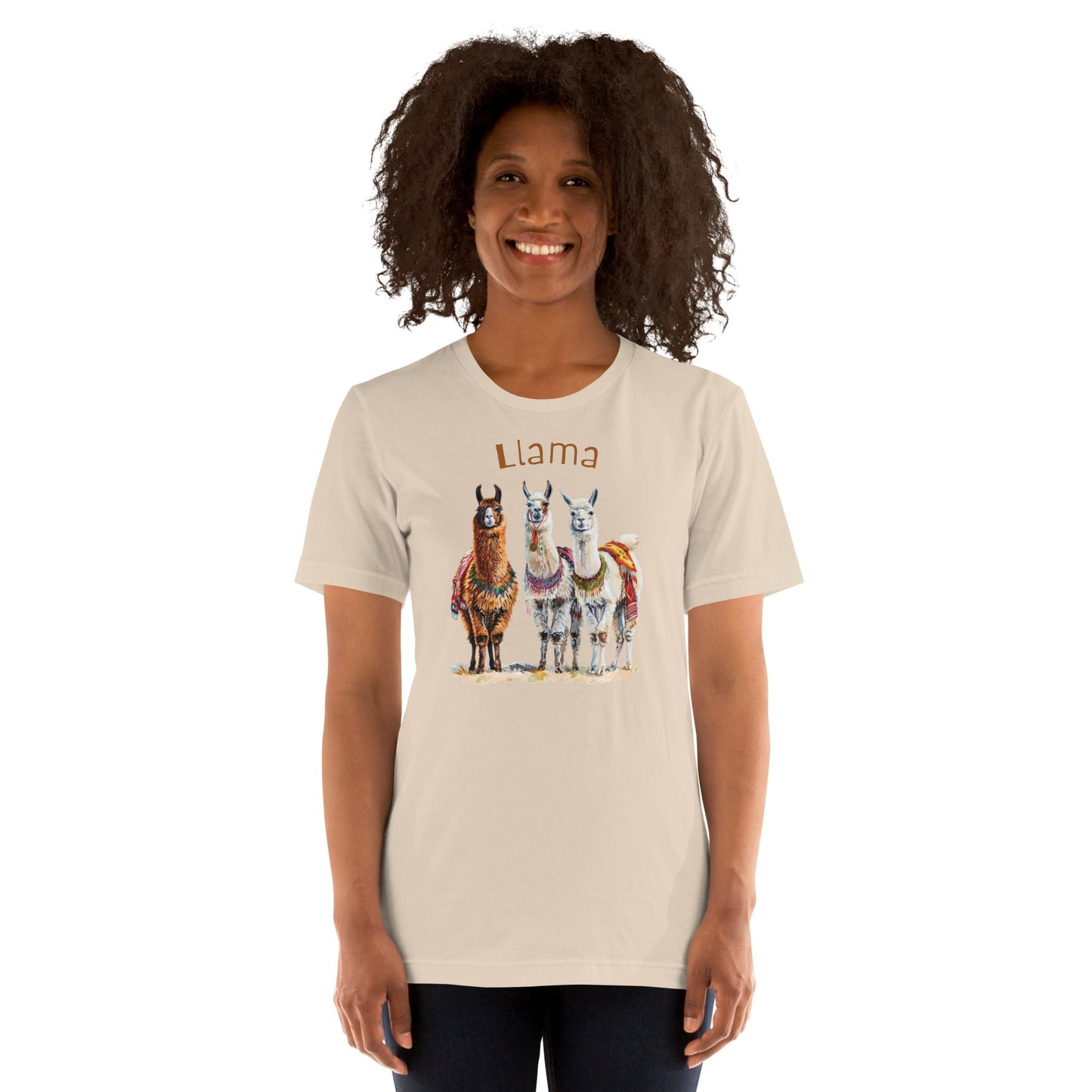 Image of the 3 Llama Llamas T-Shirt (unisex).
