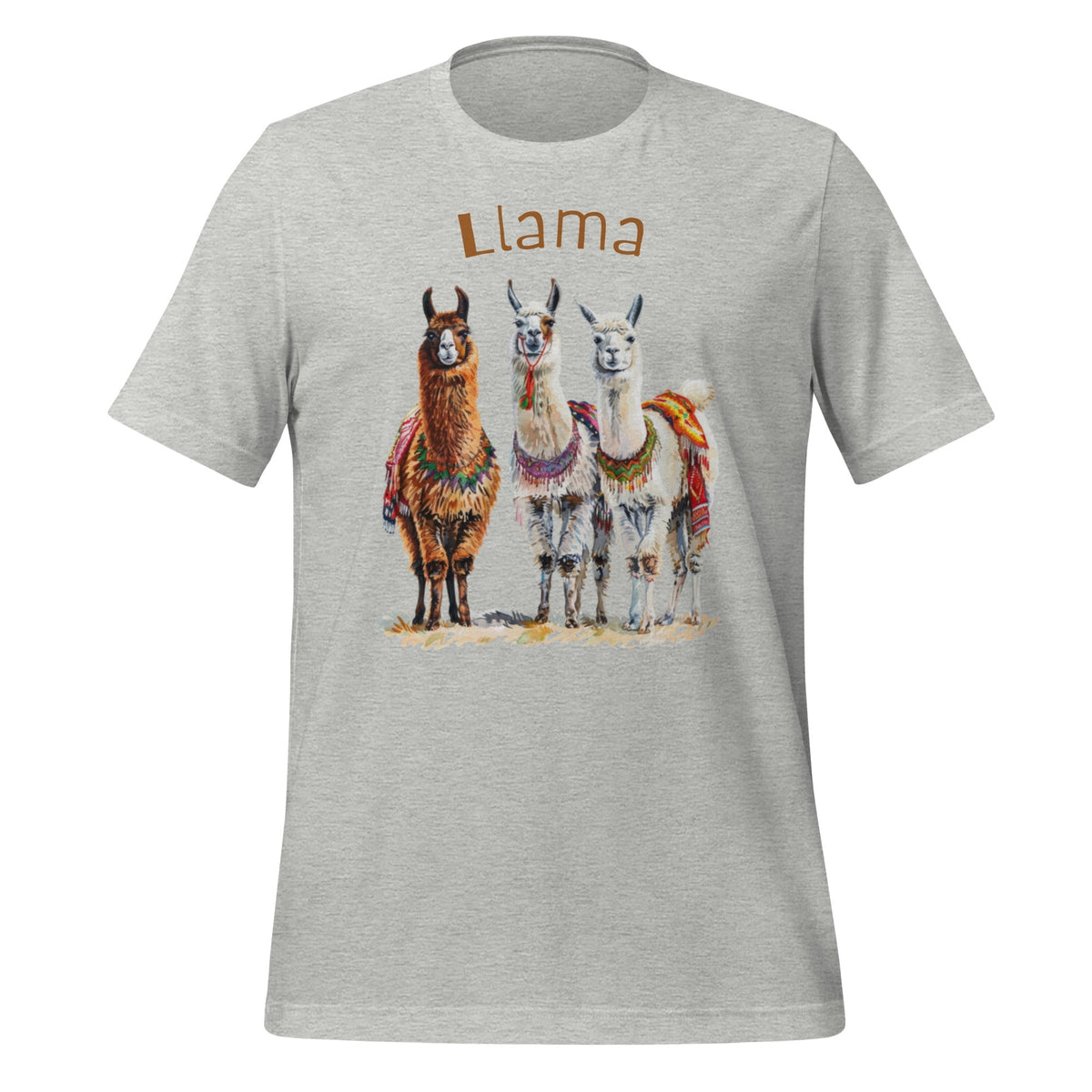 Image of the 3 Llama Llamas T-Shirt (unisex) Athletic Heather / M.