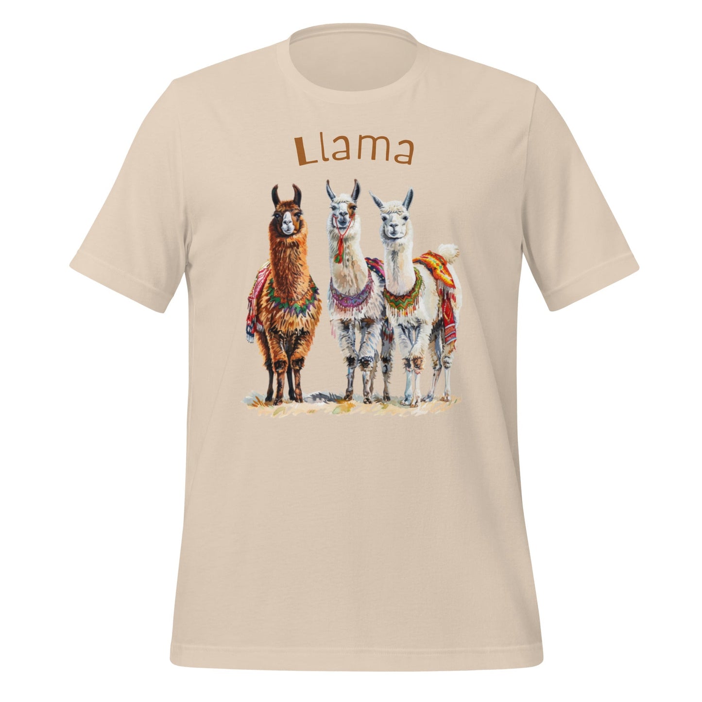 Image of the 3 Llama Llamas T-Shirt (unisex) Soft Cream / M.