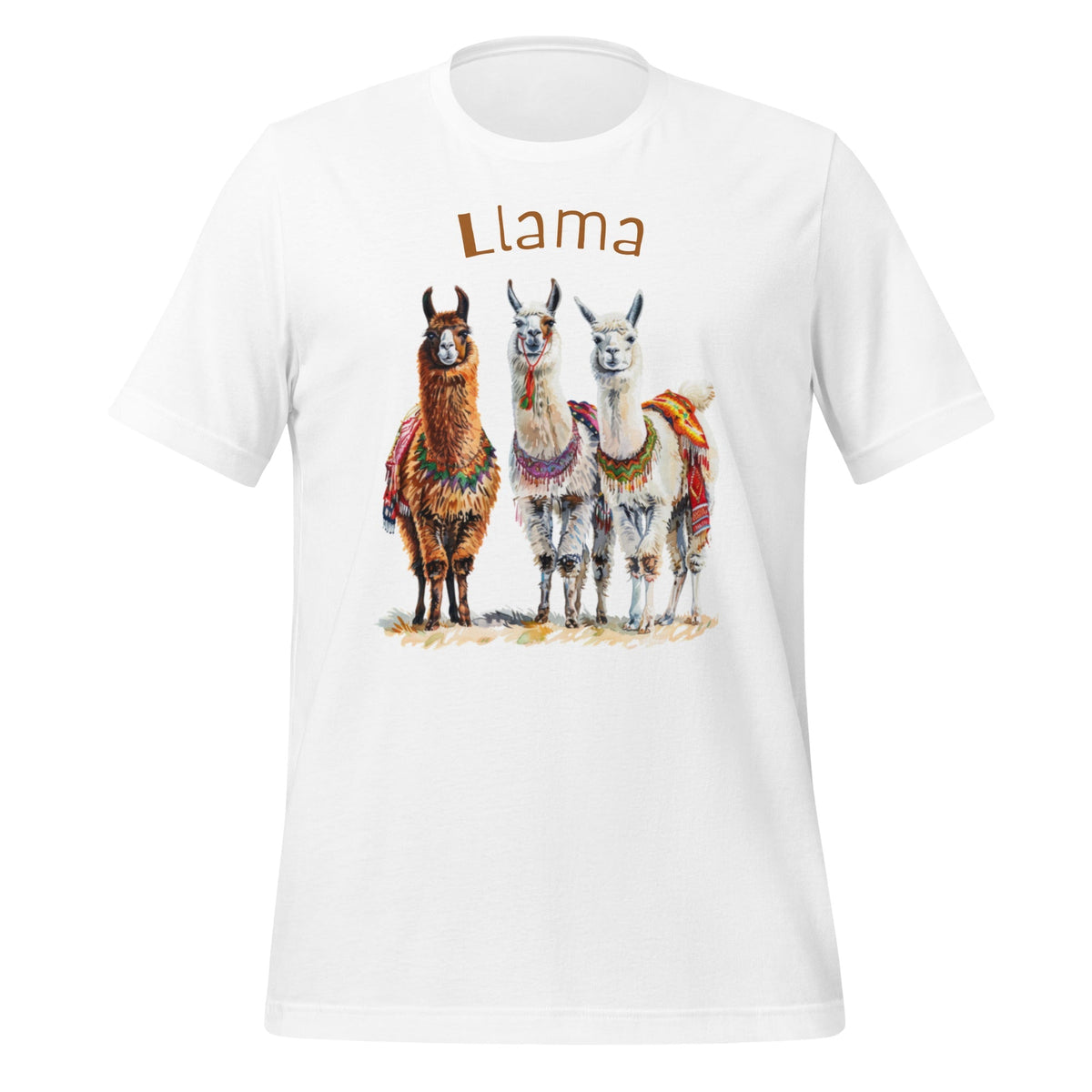 Image of the 3 Llama Llamas T-Shirt (unisex) White / M.
