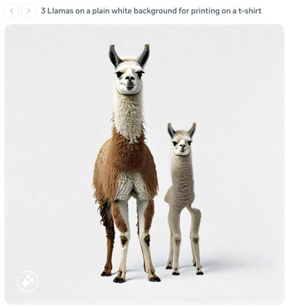 Mockup image of the 3 Llamas by Llama 3 T-Shirt (unisex).
