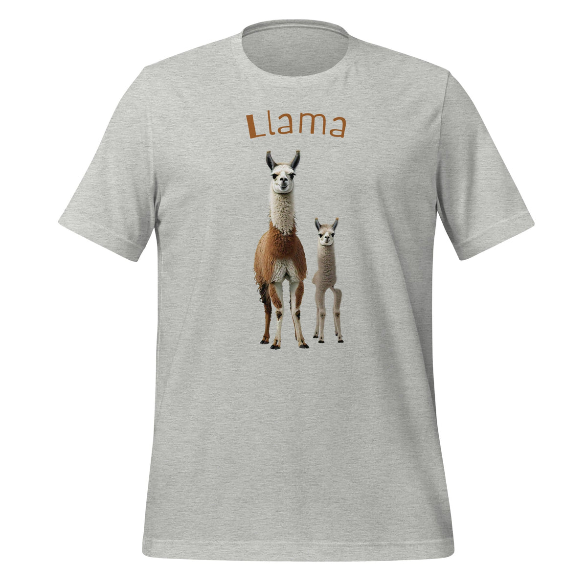 Mockup image of the 3 Llamas by Llama 3 T-Shirt (unisex) Athletic Heather / M.
