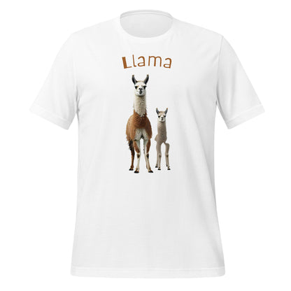 Mockup image of the 3 Llamas by Llama 3 T-Shirt (unisex) White / M.