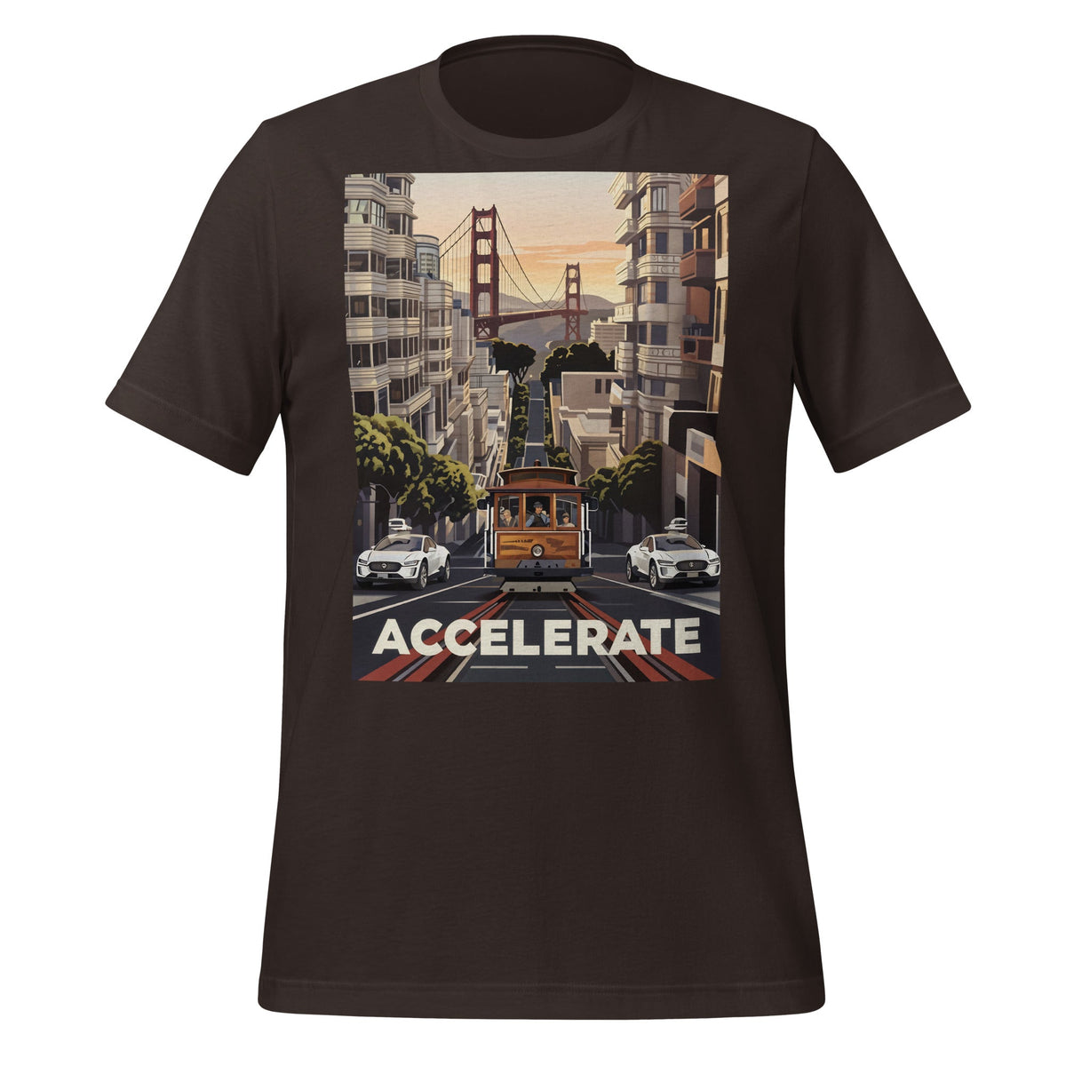 Image of the Accelerate San Francisco T-Shirt (unisex) Brown / M.