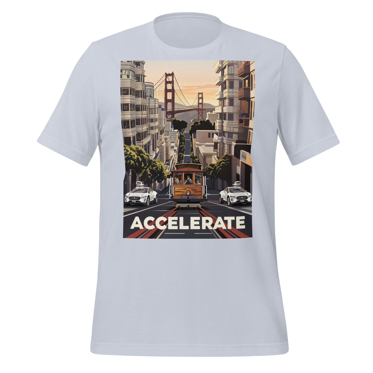 Image of the Accelerate San Francisco T-Shirt (unisex) Light Blue / M.