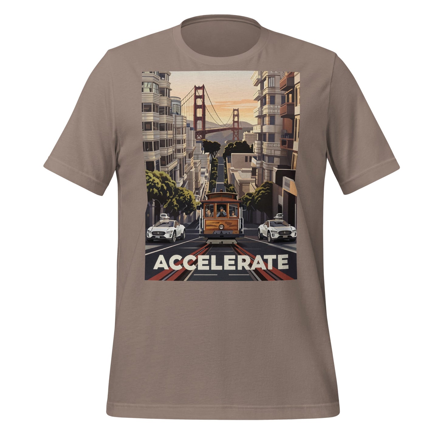 Image of the Accelerate San Francisco T-Shirt (unisex) Pebble / M.