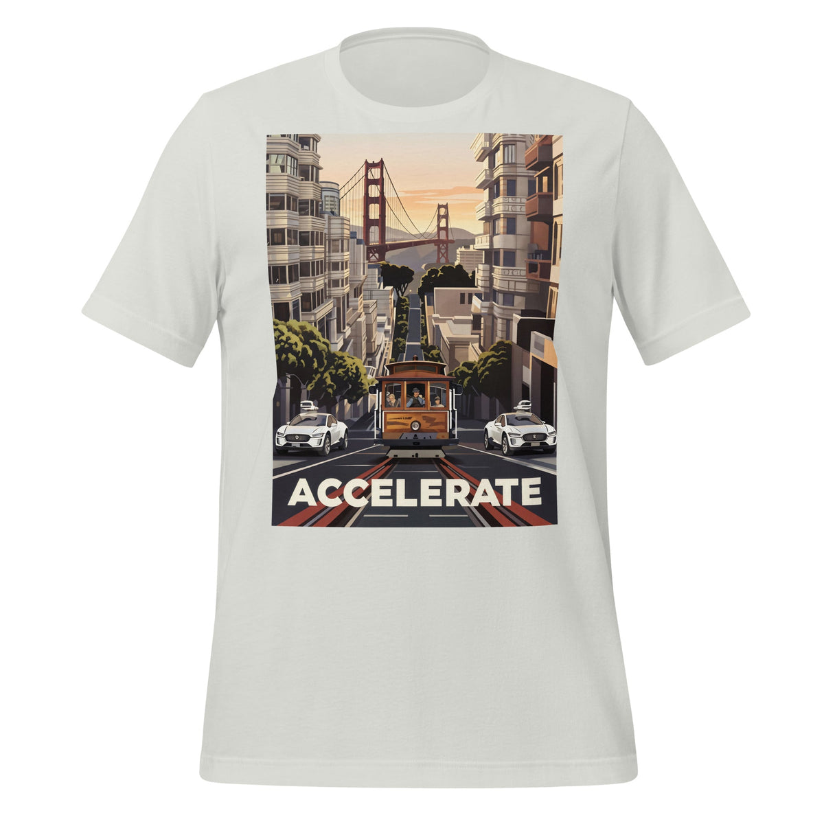 Image of the Accelerate San Francisco T-Shirt (unisex) Silver / M.
