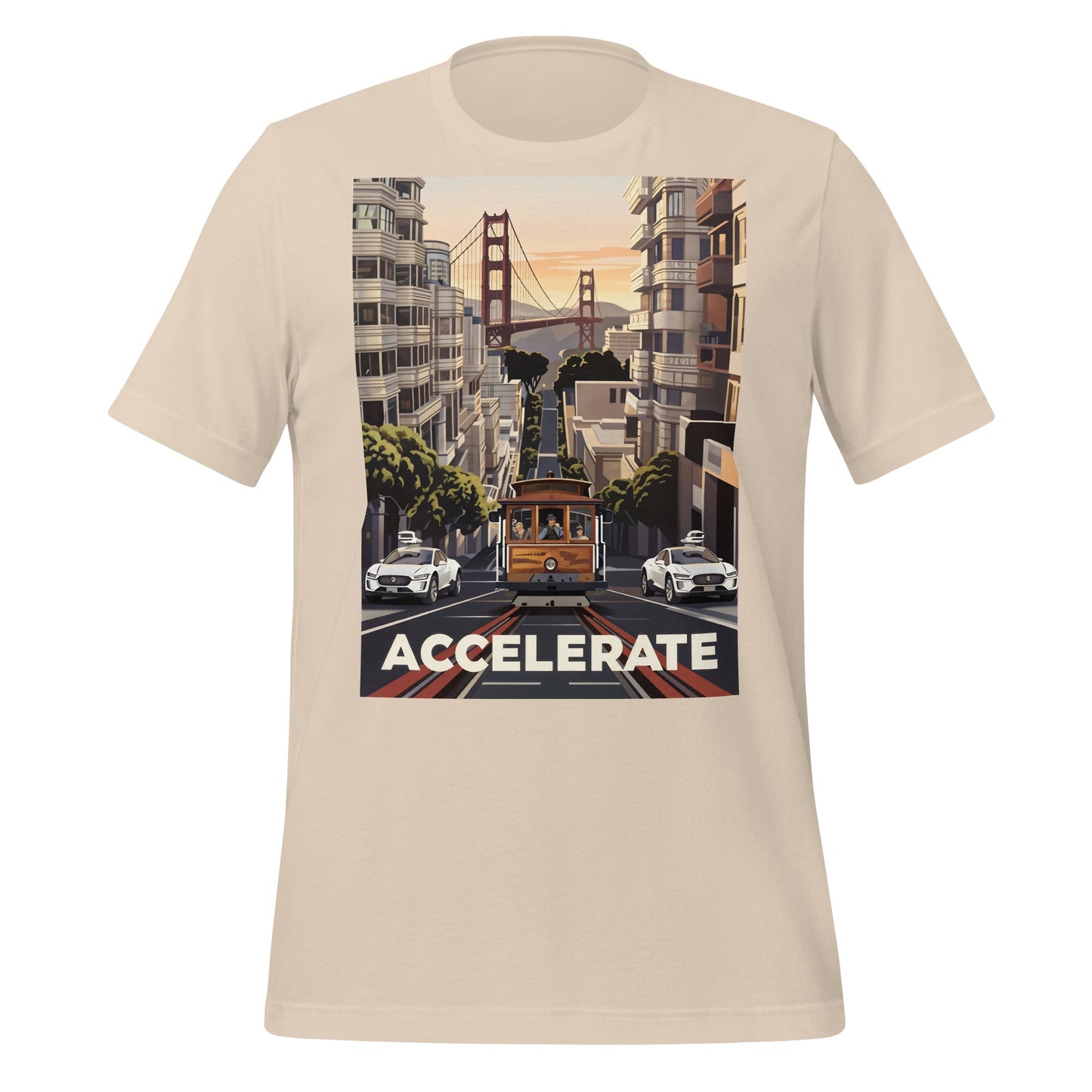 Image of the Accelerate San Francisco T-Shirt (unisex) Soft Cream / M.