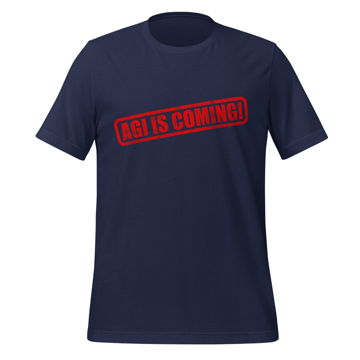Image of the AGI IS COMING! Stamp T-Shirt (unisex) Navy / M.