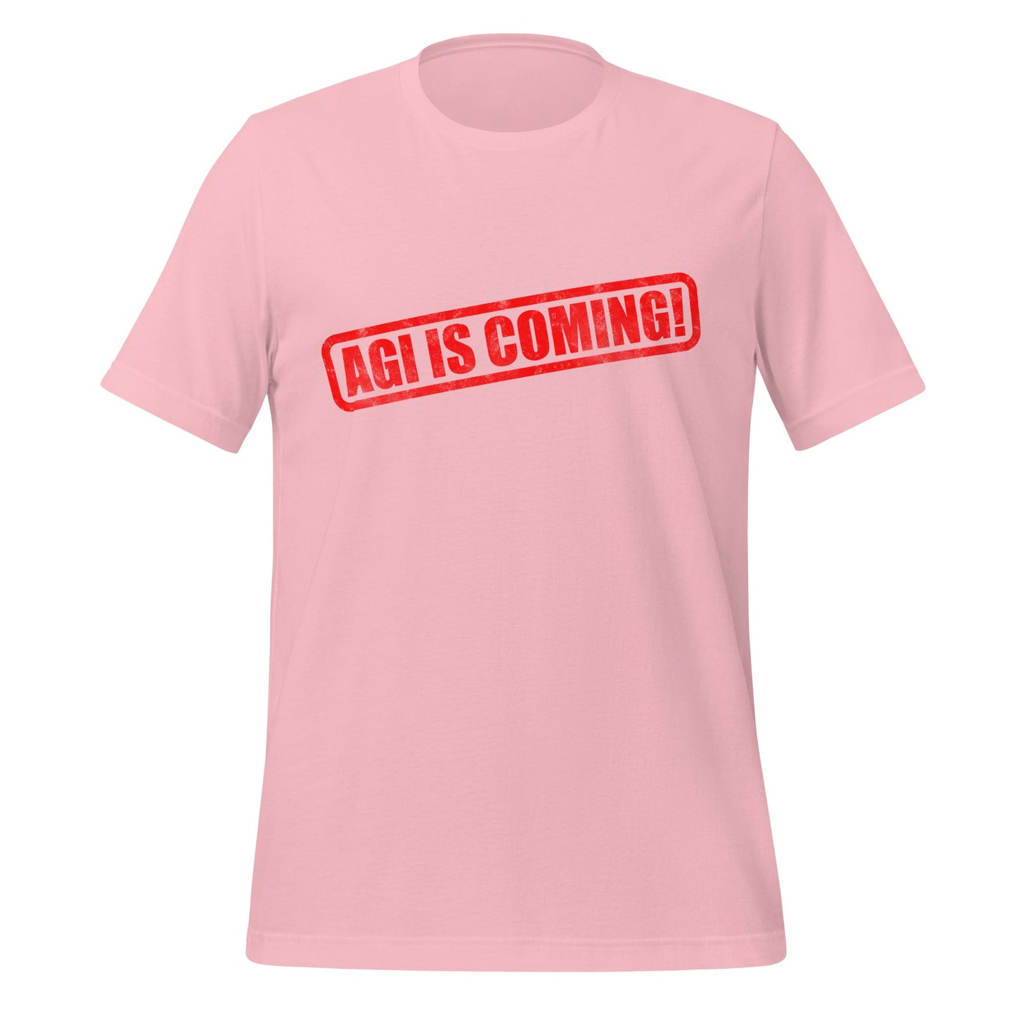 Image of the AGI IS COMING! Stamp T-Shirt (unisex) Pink / M.