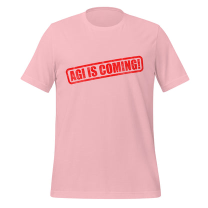 Image of the AGI IS COMING! Stamp T-Shirt (unisex) Pink / M.