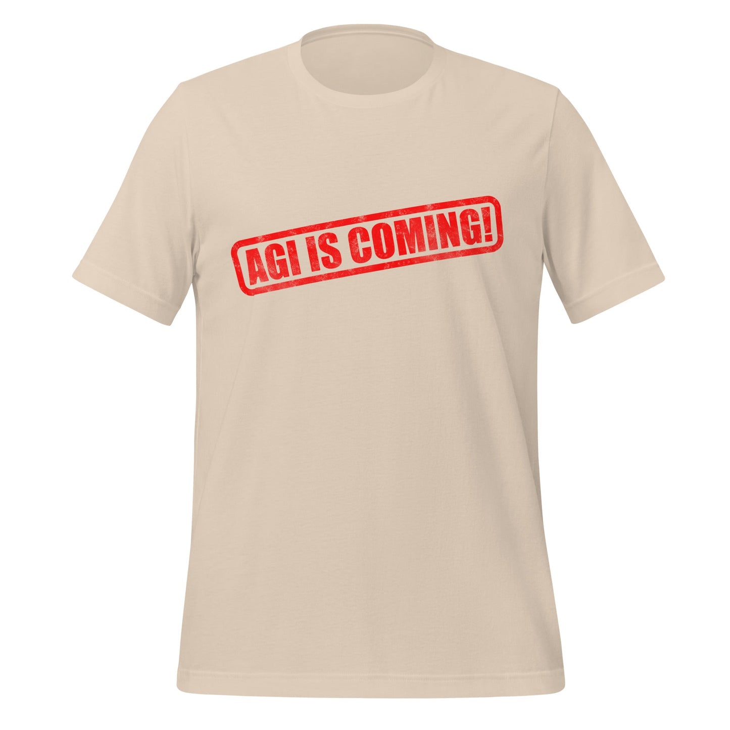 Image of the AGI IS COMING! Stamp T-Shirt (unisex) Soft Cream / M.