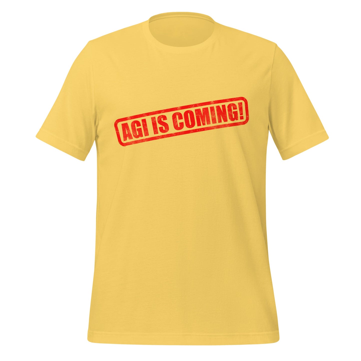 Image of the AGI IS COMING! Stamp T-Shirt (unisex) Yellow / M.