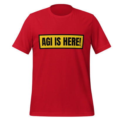 Image of the AGI IS HERE! T-Shirt (unisex) Red / M.