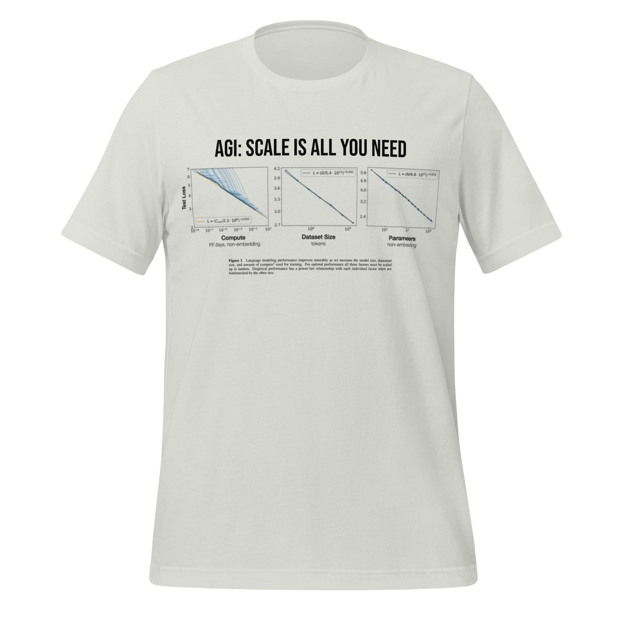 Image of the AGI: Scale Is All You Need T-Shirt (unisex) Silver / M.