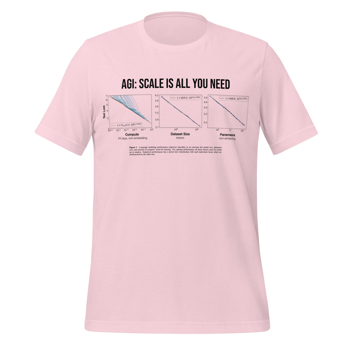 Image of the AGI: Scale Is All You Need T-Shirt (unisex) Soft Pink / M.