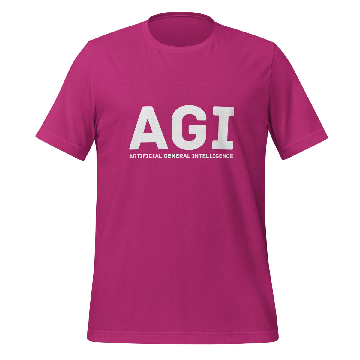 Product mockup photo of the AGI T Shirt 1 (unisex) Berry / M.
