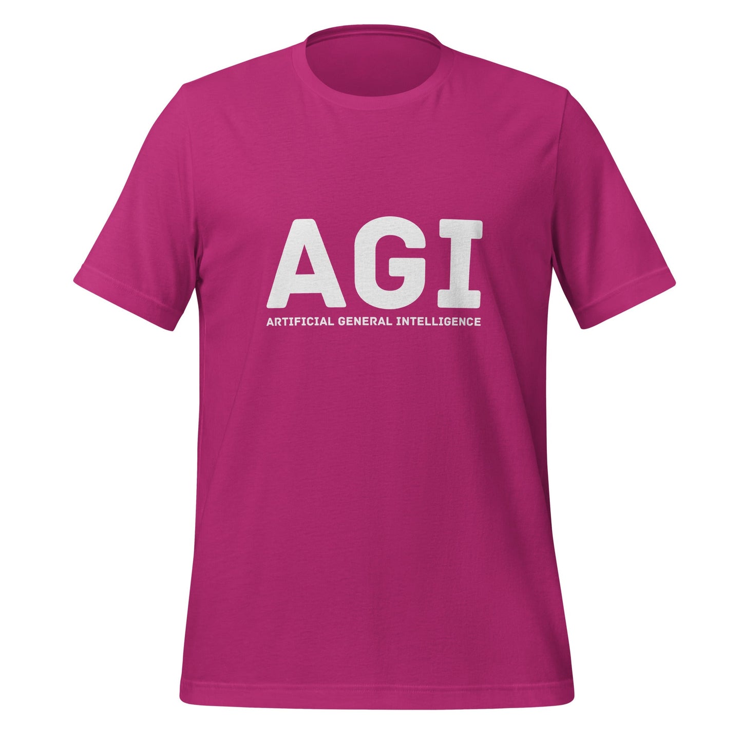Product mockup photo of the AGI T Shirt 1 (unisex) Berry / M.