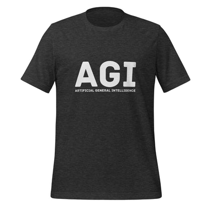Product mockup photo of the AGI T Shirt 1 (unisex) Dark Grey Heather / M.