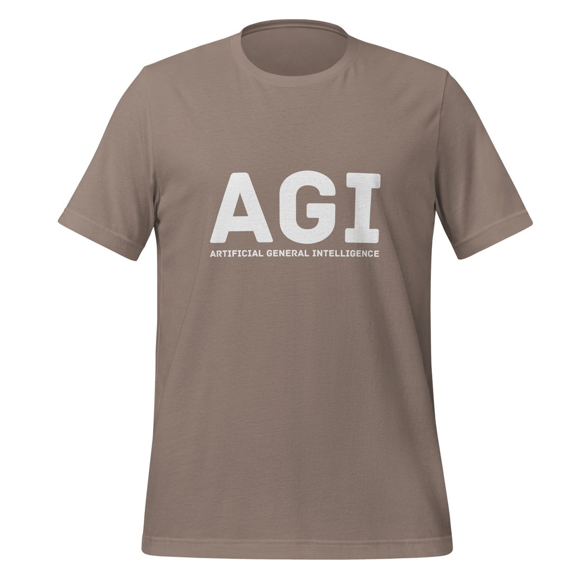 Product mockup photo of the AGI T Shirt 1 (unisex) Pebble / M.