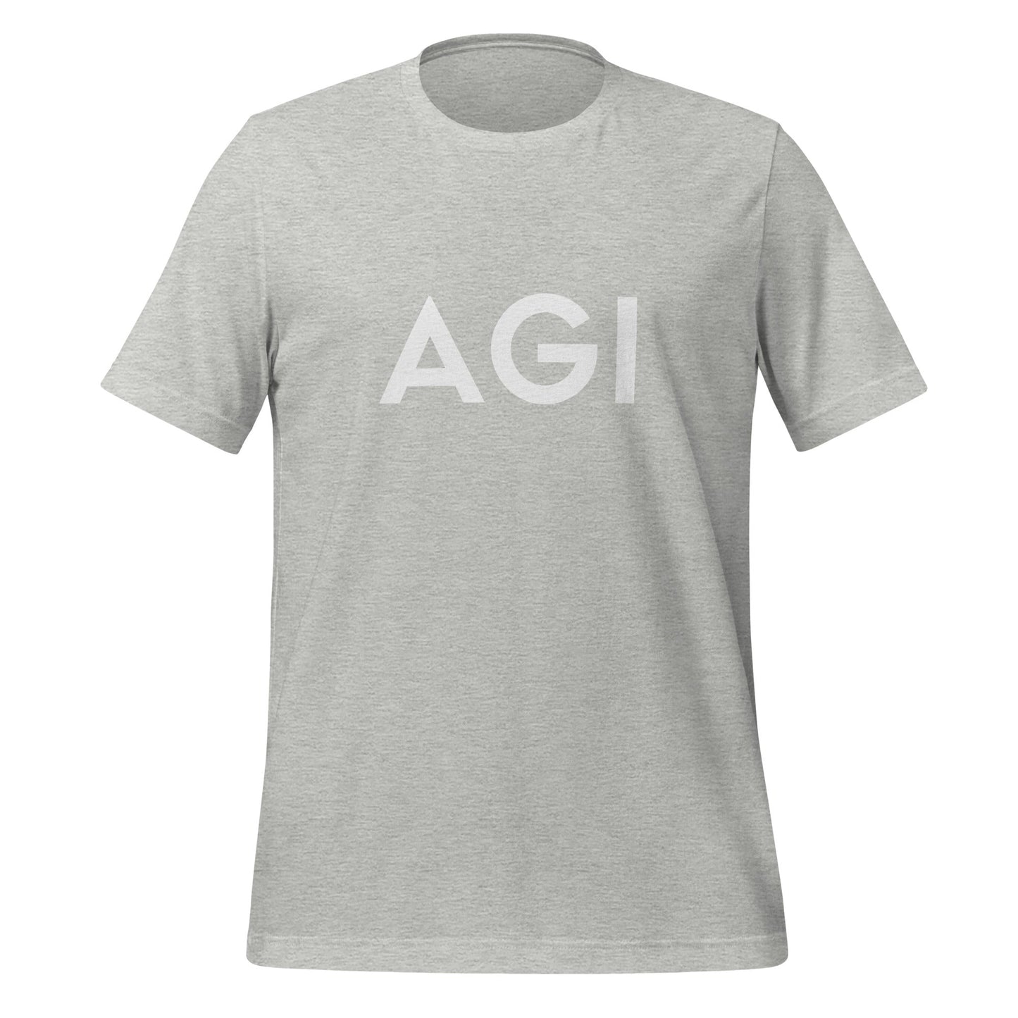 Product mockup photo of the AGI T Shirt 2 (unisex) Athletic Heather / M.